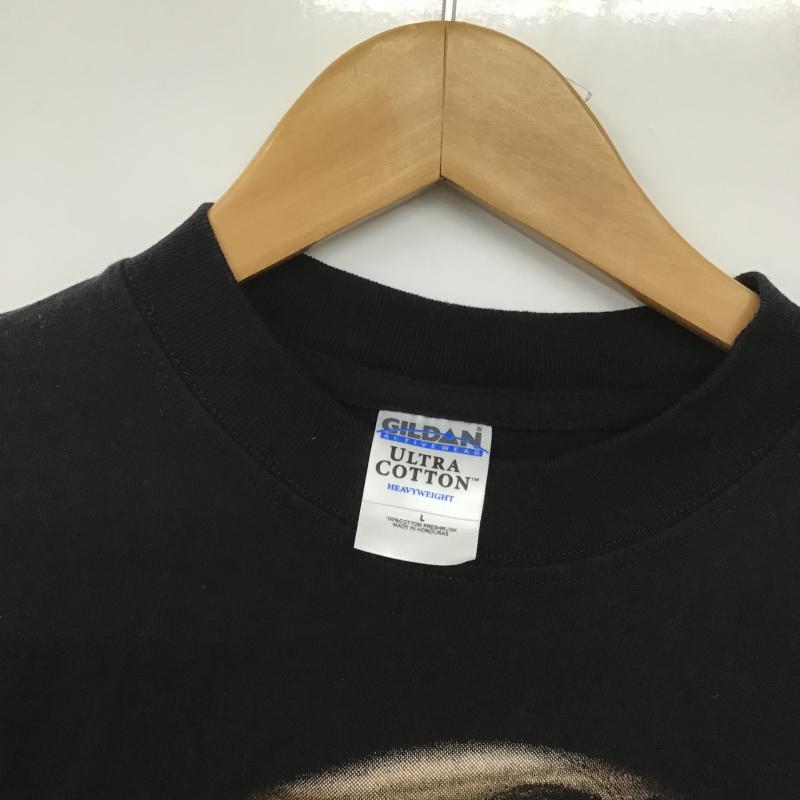 ギルダン GILDAN Tシャツ 半袖 半袖カットソー プリントTシャツ クルーネックカットソー L プリント 黒 / ブラック / black メンズ USED 古着 中古 10162330