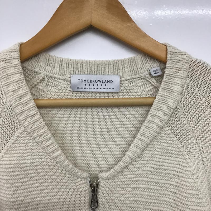 トゥモローランドトリコ TOMORROWLAND tricot カーディガン 長袖 ジップアップカーディガン ジップアップニット アウター L 無地 アイボリー / アイボリー / メンズ USED 古着 中古 10162333