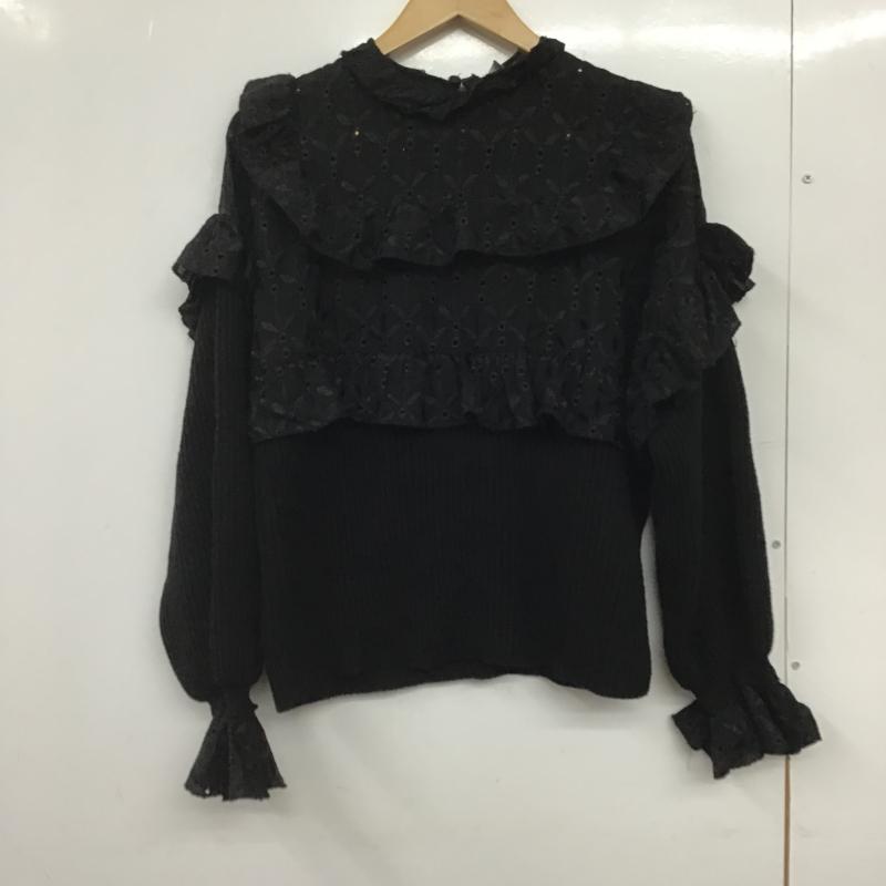 ザラ ZARA ニット、セーター 長袖 M 無地 黒 / ブラック / black レディース USED 古着 中古 10162340