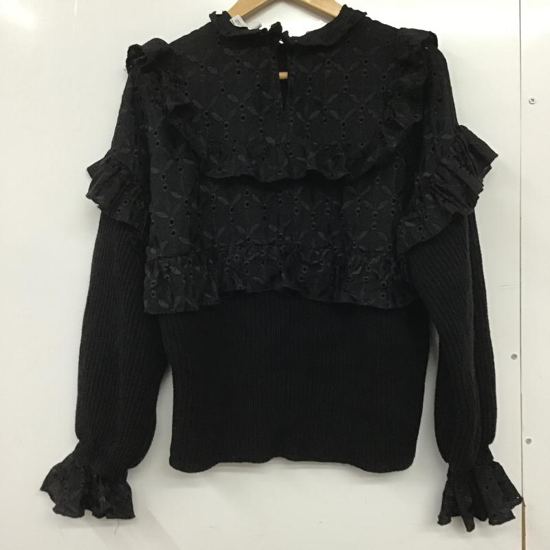 ザラ ZARA ニット、セーター 長袖 M 無地 黒 / ブラック / black レディース USED 古着 中古 10162340