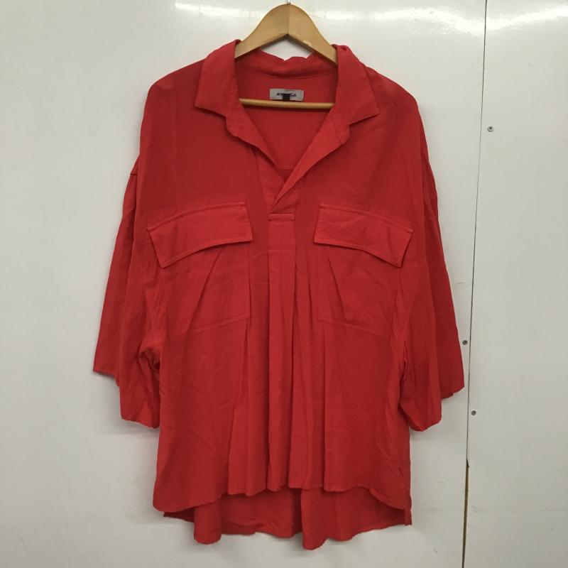 アヴィレックス AVIREX シャツ、ブラウス 半袖 FREE 無地 赤 / レッド / red レディース USED 古着 中古 10162350