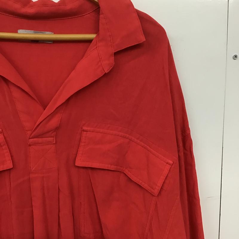 アヴィレックス AVIREX シャツ、ブラウス 半袖 FREE 無地 赤 / レッド / red レディース USED 古着 中古 10162350