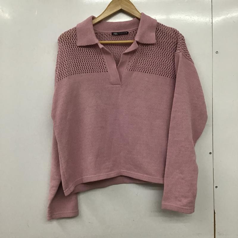 ザラ ZARA ニット、セーター 長袖 M 無地 桃 / ピンク / pink レディース USED 古着 中古 10162371