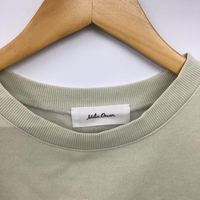 ミラオーウェン Mila Owen トレーナー 長袖 ONE SIZE ロゴ、文字 X プリント アイボリー / アイボリー / レディース USED 古着 中古 10162372