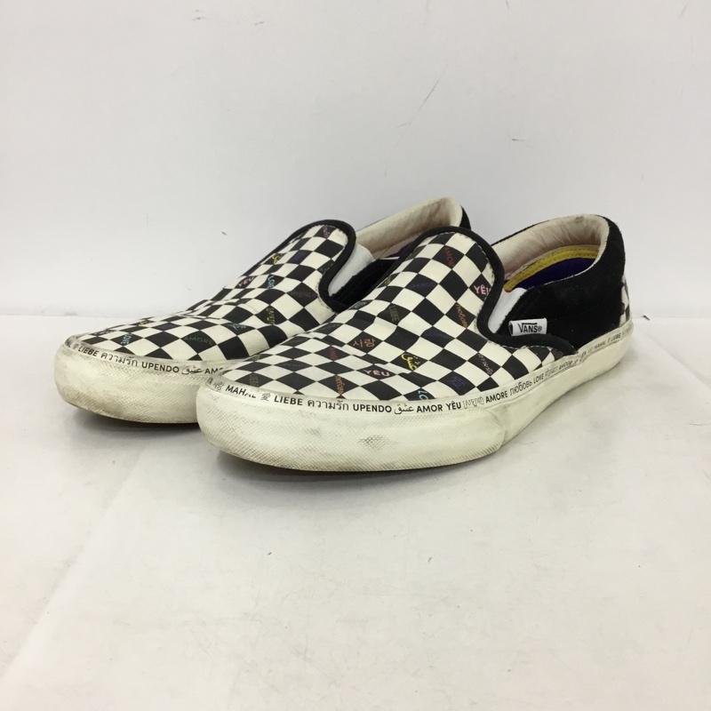 バンズ VANS スリッポン スリッポン 721454 スニーカー 28cm 28.0cm 総柄 白 / ホワイト / white X 黒 / ブラック / black メンズ USED 古着 中古 10162389