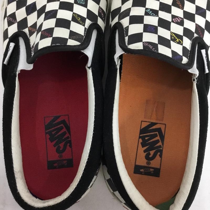 バンズ VANS スリッポン スリッポン 721454 スニーカー 28cm 28.0cm 総柄 白 / ホワイト / white X 黒 / ブラック / black メンズ USED 古着 中古 10162389