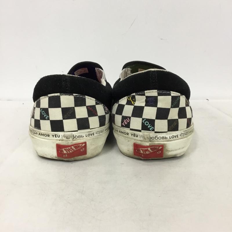 バンズ VANS スリッポン スリッポン 721454 スニーカー 28cm 28.0cm 総柄 白 / ホワイト / white X 黒 / ブラック / black メンズ USED 古着 中古 10162389