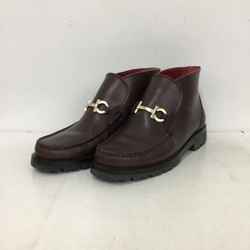サルヴァトーレフェラガモ Salvatore Ferragamo ブーツ ショートブーツ 6D 無地 茶 / ブラウン / brown レディース USED 古着 中古 10162395