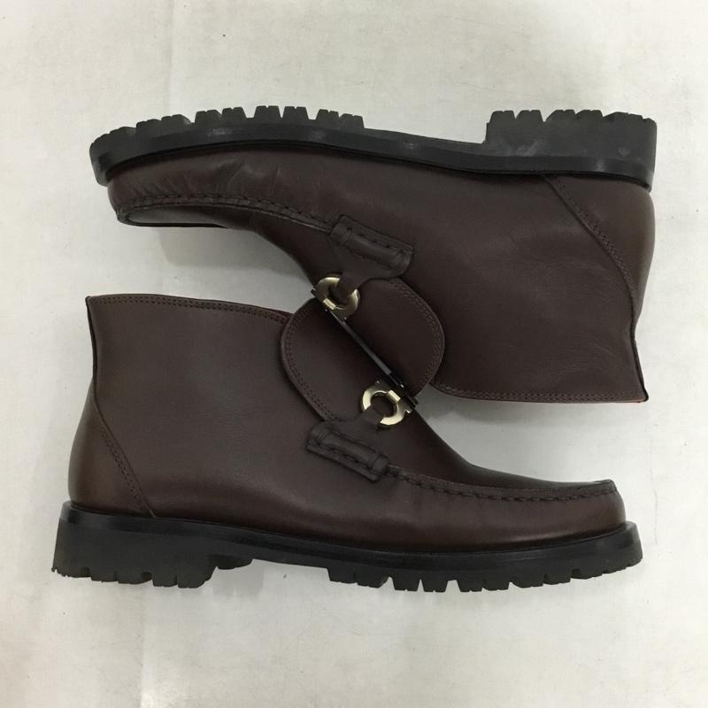 サルヴァトーレフェラガモ Salvatore Ferragamo ブーツ ショートブーツ 6D 無地 茶 / ブラウン / brown レディース USED 古着 中古 10162395