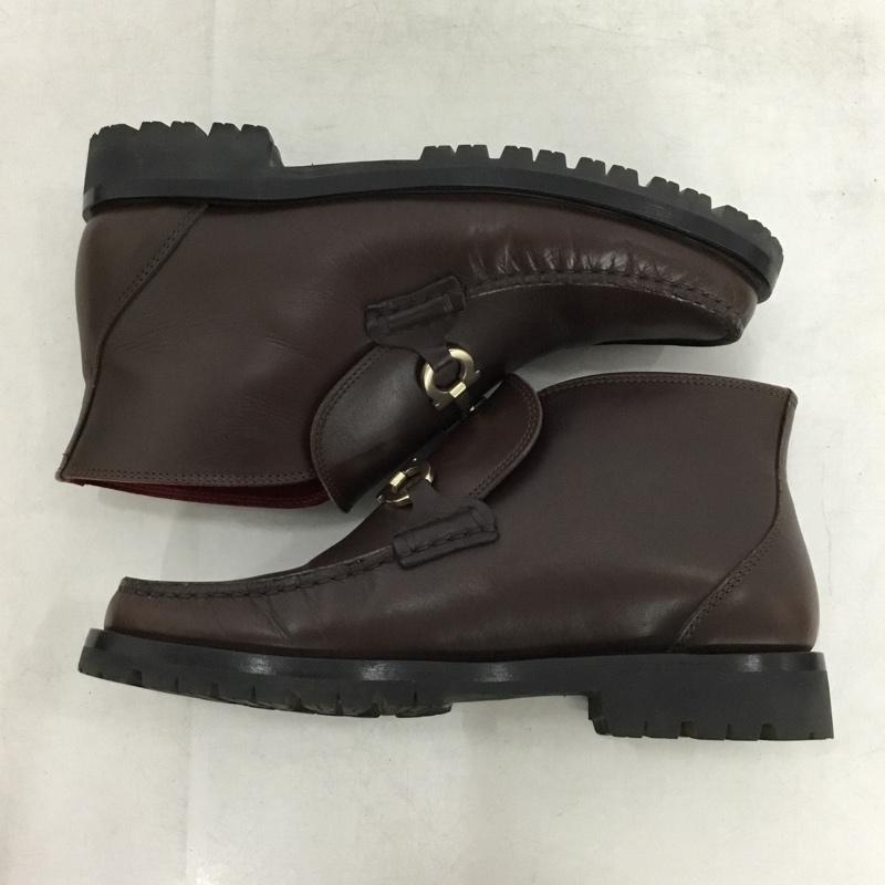 サルヴァトーレフェラガモ Salvatore Ferragamo ブーツ ショートブーツ 6D 無地 茶 / ブラウン / brown レディース USED 古着 中古 10162395