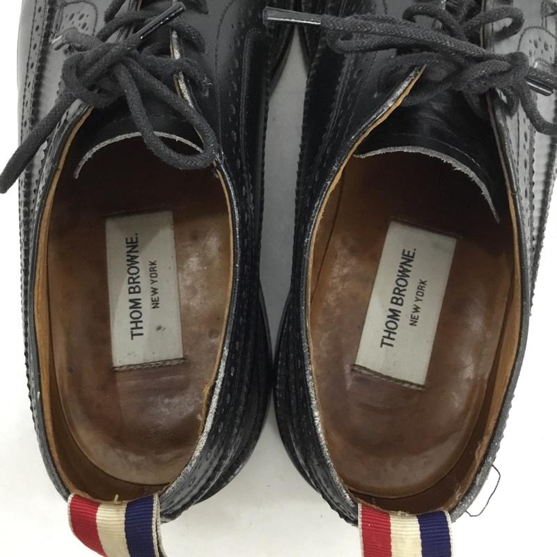トムブラウン THOM BROWNE 革靴 革靴 ウィングチップ UK7 US：8 無地 黒 / ブラック / black メンズ USED 古着 中古 10162401