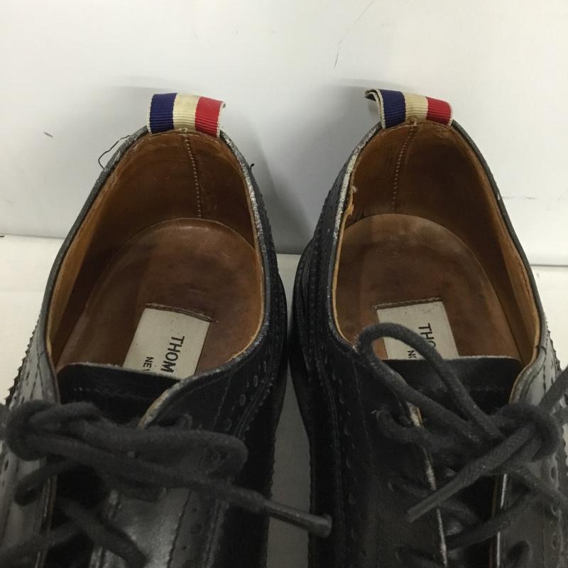 トムブラウン THOM BROWNE 革靴 革靴 ウィングチップ UK7 US：8 無地 黒 / ブラック / black メンズ USED 古着 中古 10162401