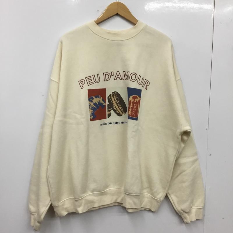 ディスコート Discoat トレーナー 長袖 FREE プリント オフホワイト / オフホワイト / レディース USED 古着 中古 10162415