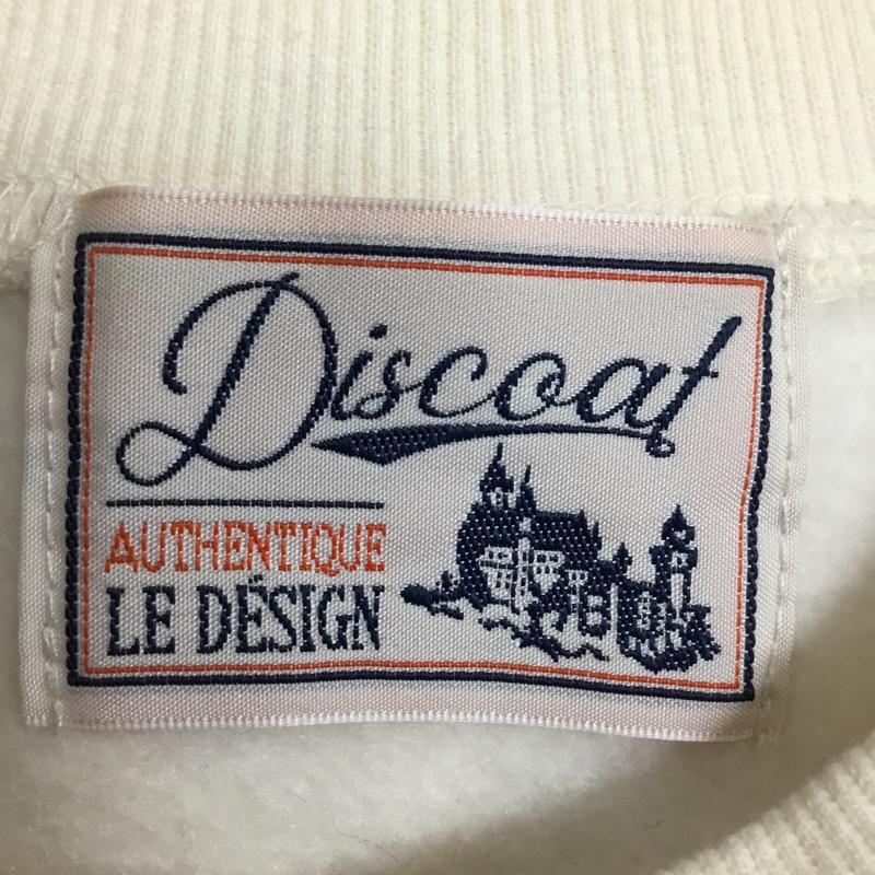 ディスコート Discoat トレーナー 長袖 FREE プリント オフホワイト / オフホワイト / レディース USED 古着 中古 10162415