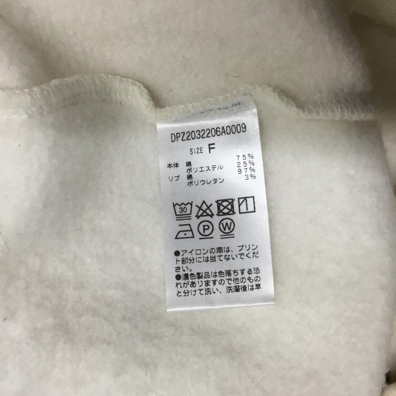 ディスコート Discoat トレーナー 長袖 FREE プリント オフホワイト / オフホワイト / レディース USED 古着 中古 10162415