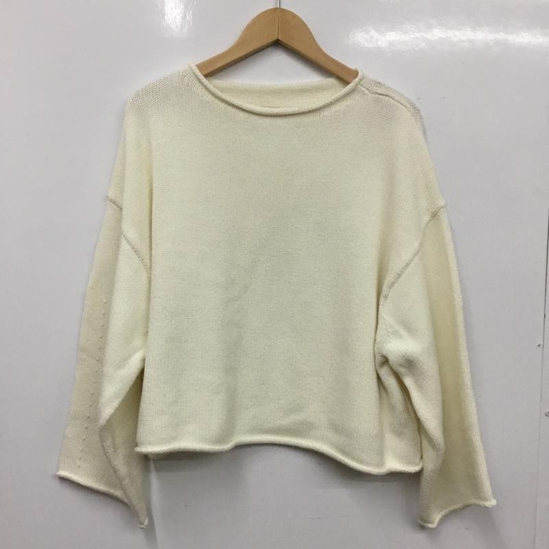 ローリーズファーム LOWRYS FARM ニット、セーター 七分袖 FREE 無地 白 / ホワイト / white レディース USED 古着 中古 10162419