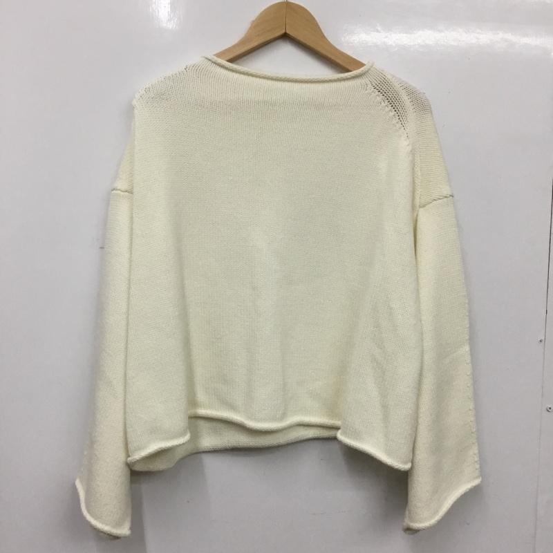 ローリーズファーム LOWRYS FARM ニット、セーター 七分袖 FREE 無地 白 / ホワイト / white レディース USED 古着 中古 10162419