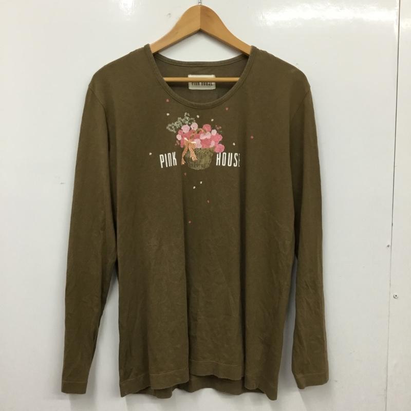 ピンクハウス PINK HOUSE Tシャツ 長袖 L プリント 茶 / ブラウン / brown レディース USED 古着 中古 10162439