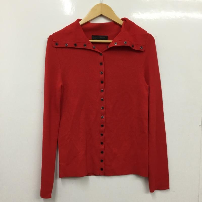 ザラ ZARA カーディガン 長袖 S 無地 赤 / レッド / red レディース USED 古着 中古 10162443