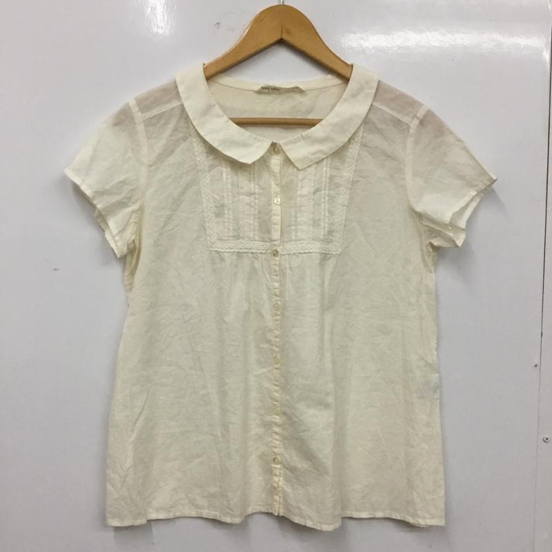 サマンサモスモスエヘカソポ SM2ehkasopo シャツ、ブラウス 半袖 M 無地 アイボリー / アイボリー / レディース USED 古着 中古 10162453