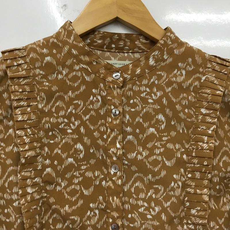 ルカ/レディラックルカ LUCA/LADY LUCK LUCA シャツ、ブラウス 長袖 総柄 茶 / ブラウン / brown レディース USED 古着 中古 10162455