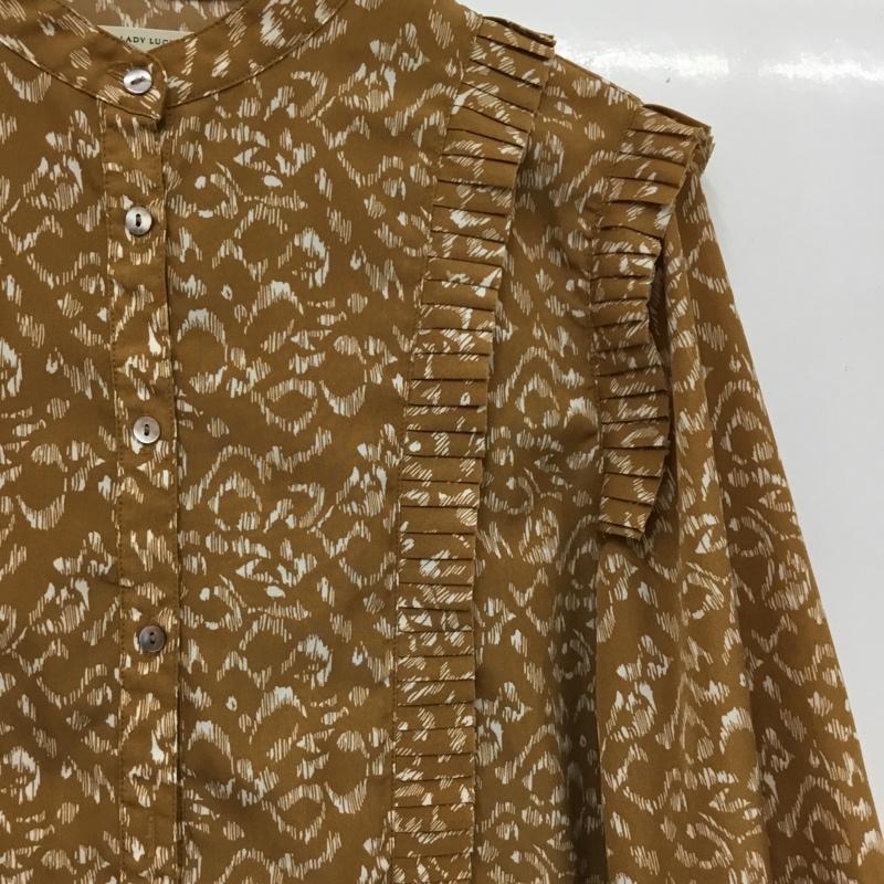 ルカ/レディラックルカ LUCA/LADY LUCK LUCA シャツ、ブラウス 長袖 総柄 茶 / ブラウン / brown レディース USED 古着 中古 10162455
