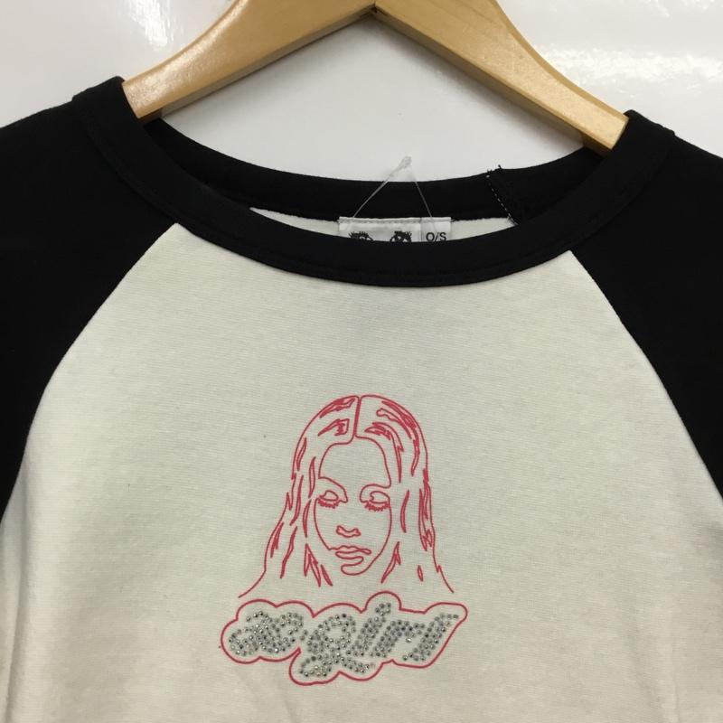 エックスガール X-girl カットソー 長袖 タグ付 ONE SIZE プリント 白 / ホワイト / white X 黒 / ブラック / black レディース USED 古着 中古 10162462