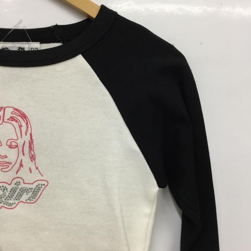 エックスガール X-girl カットソー 長袖 タグ付 ONE SIZE プリント 白 / ホワイト / white X 黒 / ブラック / black レディース USED 古着 中古 10162462
