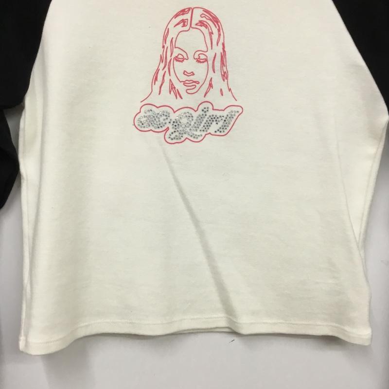 エックスガール X-girl カットソー 長袖 タグ付 ONE SIZE プリント 白 / ホワイト / white X 黒 / ブラック / black レディース USED 古着 中古 10162462