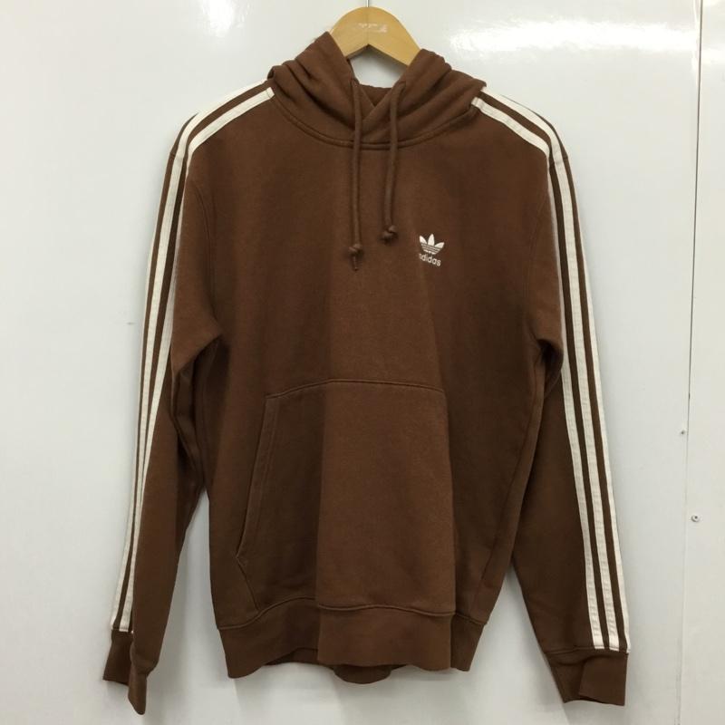 アディダス adidas パーカー 長袖 L 無地 茶 / ブラウン / brown レディース USED 古着 中古 10162466