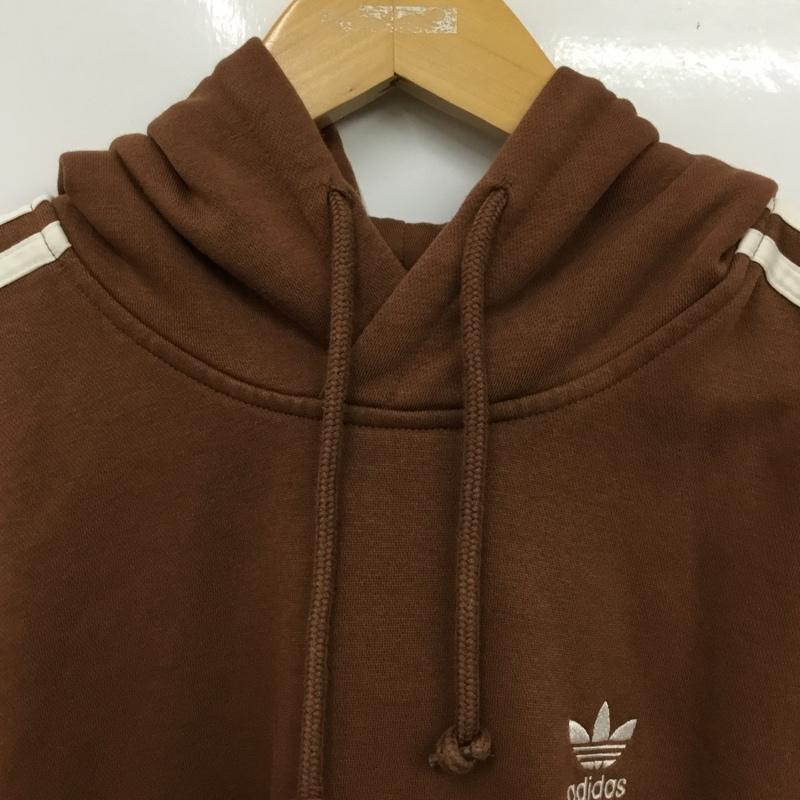 アディダス adidas パーカー 長袖 L 無地 茶 / ブラウン / brown レディース USED 古着 中古 10162466