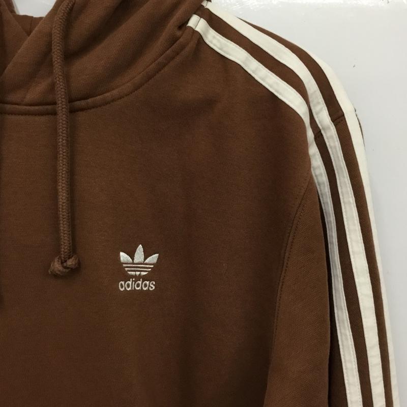 アディダス adidas パーカー 長袖 L 無地 茶 / ブラウン / brown レディース USED 古着 中古 10162466