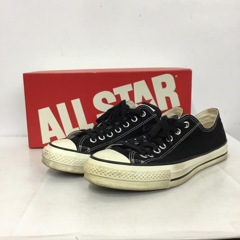 コンバース CONVERSE スニーカー スニーカー 7UH01 MADE IN JAPAN ローカット 9.5 箱有 US：9.5 ロゴ、文字 黒 / ブラック / black メンズ USED 古着 中古 10162469