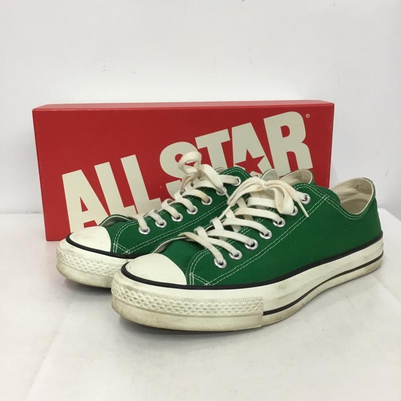 コンバース CONVERSE スニーカー スニーカー 9OH01 MADE IN JAPAN ALL STAR J OX 9.5 箱有 US：9.5 ロゴ、文字 緑 / グリーン / green X 白 / ホワイト / white メンズ USED 古着 中古 10162479