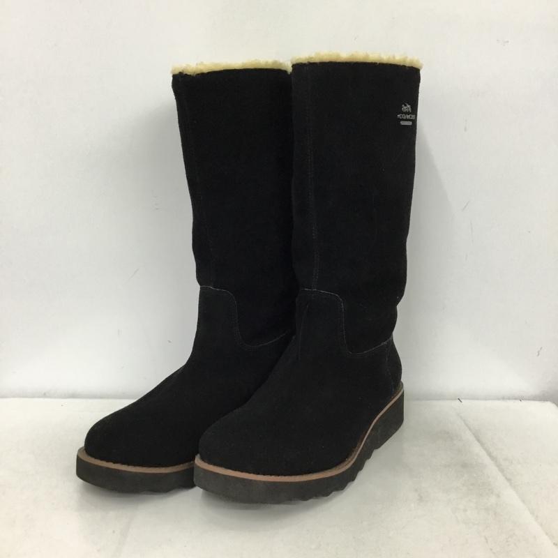 コーチ COACH ブーツ 一般 ボア EUR37 ロゴ、文字 黒 / ブラック / black レディース USED 古着 中古 10162493