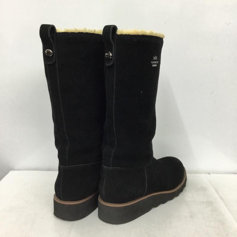 コーチ COACH ブーツ 一般 ボア EUR37 ロゴ、文字 黒 / ブラック / black レディース USED 古着 中古 10162493