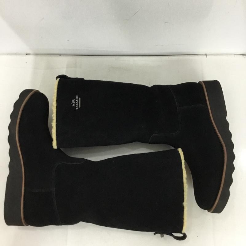 コーチ COACH ブーツ 一般 ボア EUR37 ロゴ、文字 黒 / ブラック / black レディース USED 古着 中古 10162493