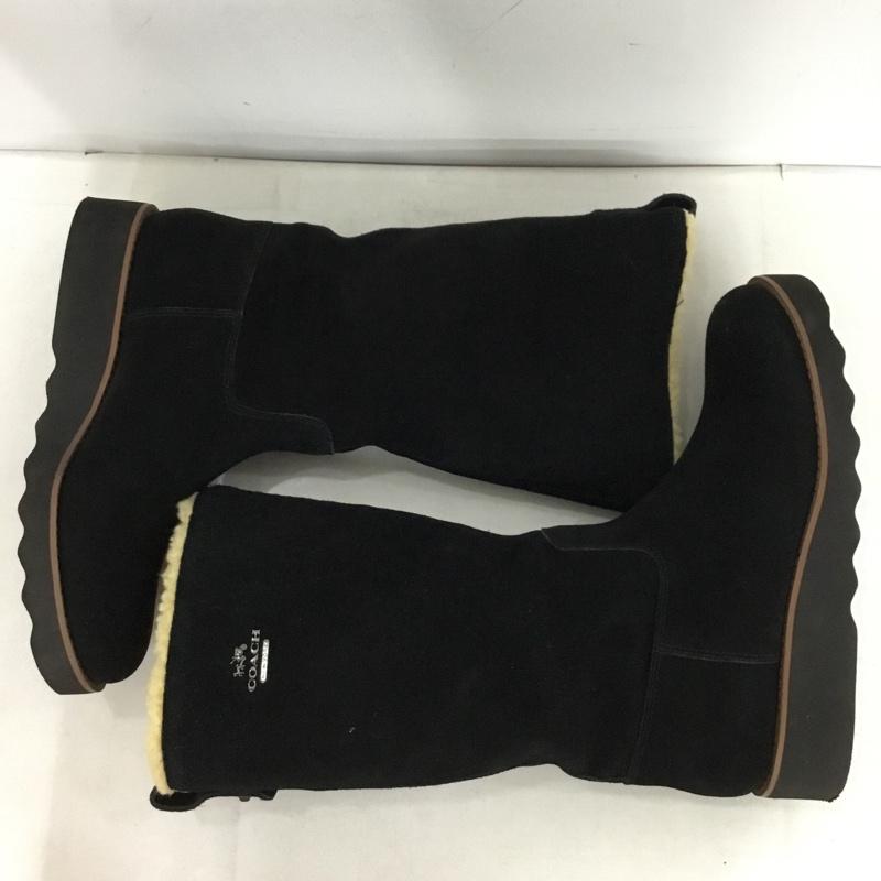 コーチ COACH ブーツ 一般 ボア EUR37 ロゴ、文字 黒 / ブラック / black レディース USED 古着 中古 10162493