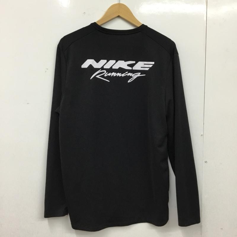 ナイキ NIKE Tシャツ 長袖 長袖カットソー プリントカットソー クルーネック L ロゴ、文字 黒 / ブラック / black メンズ USED 古着 中古 10162503