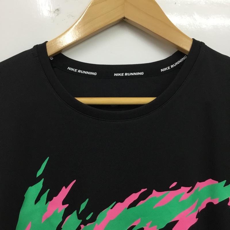 ナイキ NIKE Tシャツ 長袖 長袖カットソー プリントカットソー クルーネック L ロゴ、文字 黒 / ブラック / black メンズ USED 古着 中古 10162503