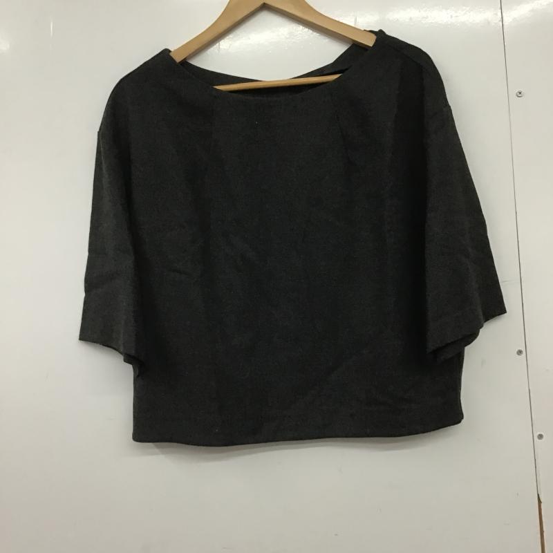 ザラベーシック ZARA BASIC カットソー 七分袖 S 無地 チャコールグレー / チャコールグレー / レディース USED 古着 中古 10162523