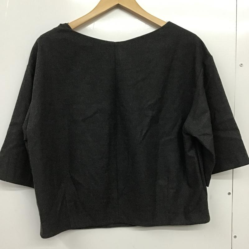 ザラベーシック ZARA BASIC カットソー 七分袖 S 無地 チャコールグレー / チャコールグレー / レディース USED 古着 中古 10162523