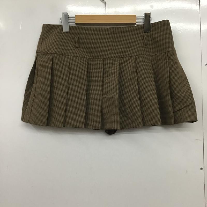 ザラ ZARA スカート ミニスカート インナーパンツ付き L チェック 茶 / ブラウン / brown レディース USED 古着 中古 10162539