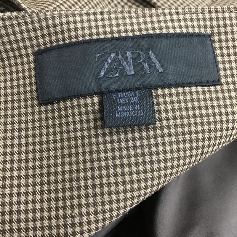 ザラ ZARA スカート ミニスカート インナーパンツ付き L チェック 茶 / ブラウン / brown レディース USED 古着 中古 10162539