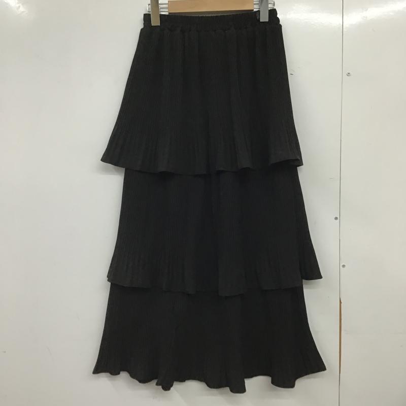 ラコレ LAKOLE スカート ロングスカート 無地 黒 / ブラック / black レディース USED 古着 中古 10162553