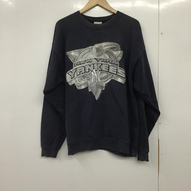 リー Lee トレーナー 長袖 長袖トレーナー スウェット クルーネック プルオーバー プリント 紺 / ネイビー / navy メンズ USED 古着 中古 10162576