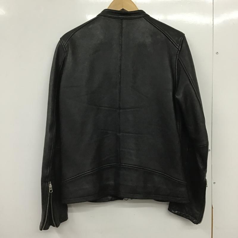 ハレ HARE ジャケット、上着 ジャンパー、ブルゾン ジップアップジャケット アウター ラムレザージャケット L 無地 黒 / ブラック / black メンズ USED 古着 中古 10162578