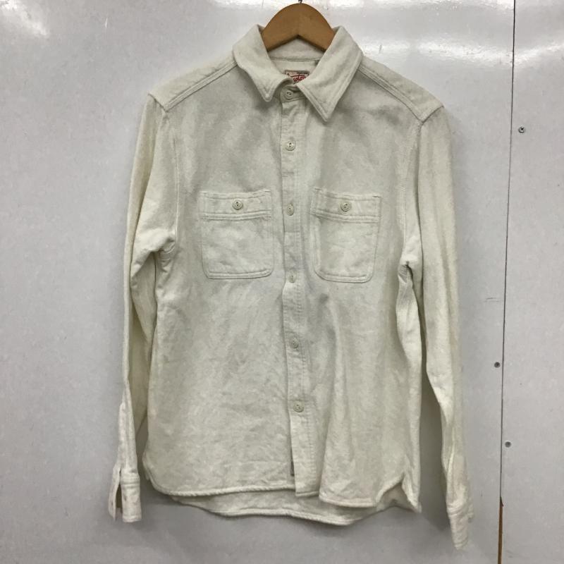 ヒューストン HOUSTON シャツ、ブラウス 長袖 長袖シャツ 無地シャツ カラーシャツ L 無地 アイボリー / アイボリー / メンズ USED 古着 中古 10162585