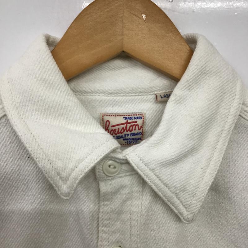 ヒューストン HOUSTON シャツ、ブラウス 長袖 長袖シャツ 無地シャツ カラーシャツ L 無地 アイボリー / アイボリー / メンズ USED 古着 中古 10162585