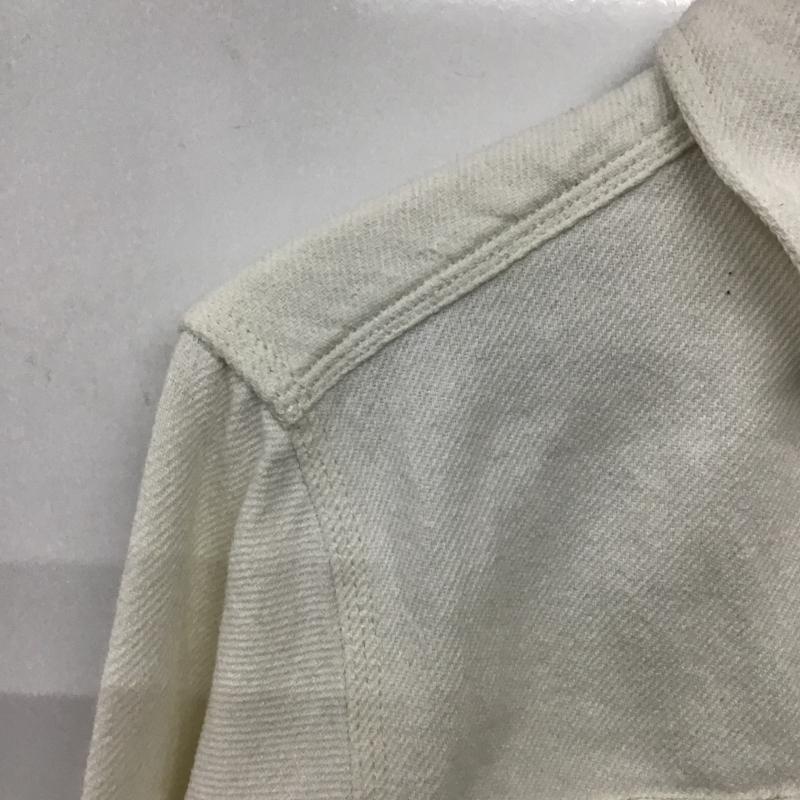 ヒューストン HOUSTON シャツ、ブラウス 長袖 長袖シャツ 無地シャツ カラーシャツ L 無地 アイボリー / アイボリー / メンズ USED 古着 中古 10162585